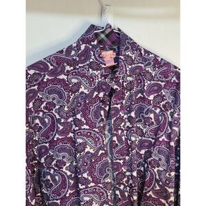 Thomas Dean LS Purple Paisley size M